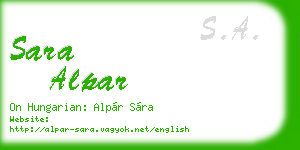 sara alpar business card